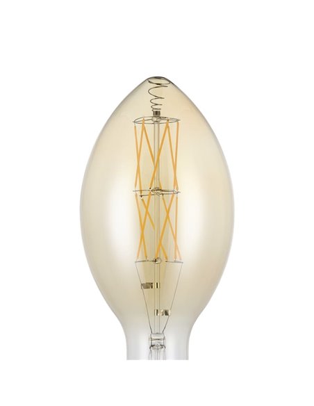 Bombilla LED decorativa E140 Ámbar 8W 2100K E27, de filamento