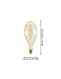 Bombilla LED decorativa E140 Ámbar 8W 2100K E27, de filamento