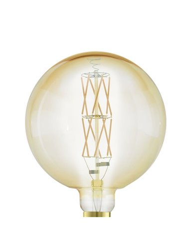 Lâmpada LED redonda G200 de tamanho grande, âmbar 8W 2100K E27 | Decorativo com filamento