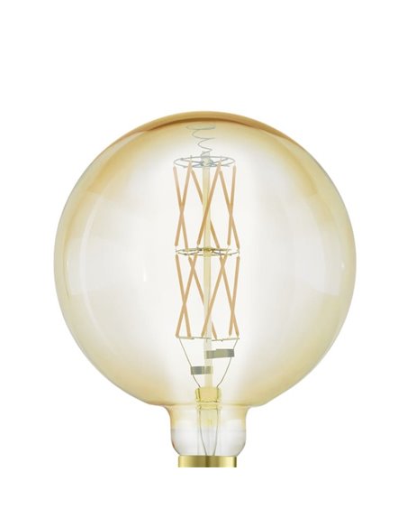 Bombilla LED redonda big size G200, Ámbar 8W 2100K E27 | Decorativa con filamento