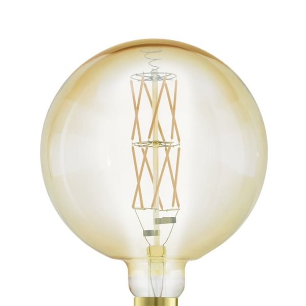 Bombilla LED redonda big size G200, Ámbar 8W 2100K E27 | Decorativa con filamento