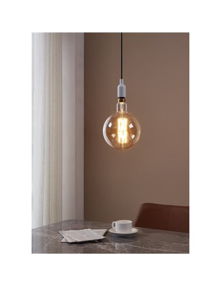 Bombilla LED redonda big size G200, Ámbar 8W 2100K E27 | Decorativa con filamento