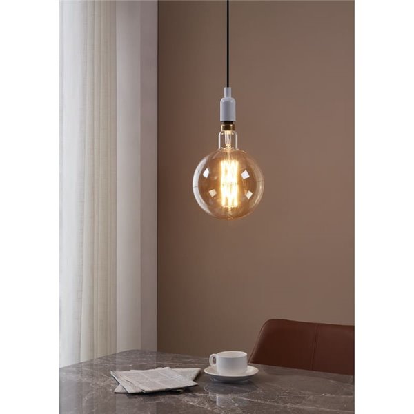 Bombilla LED redonda big size G200, Ámbar 8W 2100K E27 | Decorativa con filamento