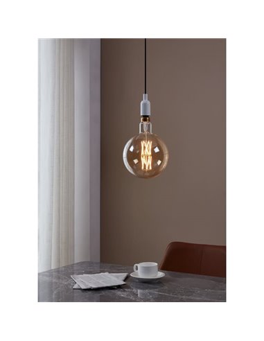 Bombilla LED redonda big size G200, Ámbar 8W 2100K E27 | Decorativa con filamento