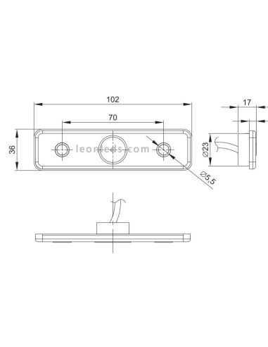 Piloto Lateral delantero o trasero LED y reflectante con soporte Fristom FT004 LED Rectangular | LeonLeds