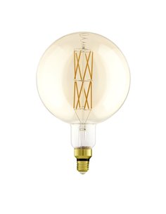 Bombilla LED redonda big size G200, Ámbar 8W 2100K E27 | Decorativa con filamento