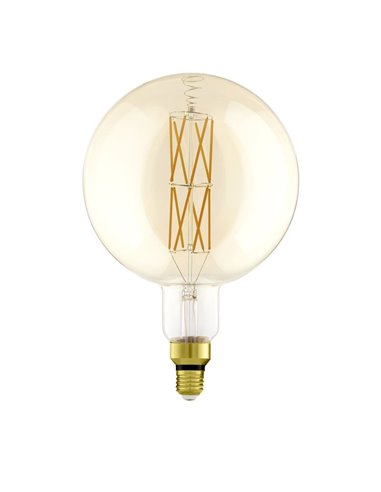 Bombilla LED redonda big size G200, Ámbar 8W 2100K E27 | Decorativa con filamento