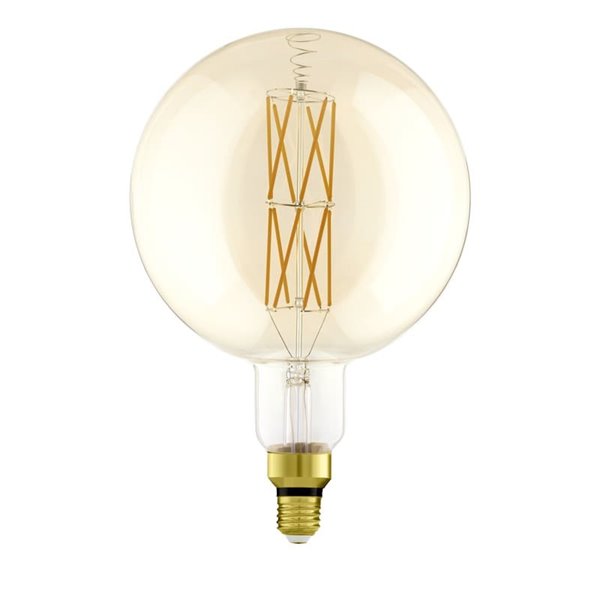 Bombilla LED redonda big size G200, Ámbar 8W 2100K E27 | Decorativa con filamento