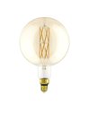 Lâmpada LED redonda G200 de tamanho grande, âmbar 8W 2100K E27 | Decorativo com filamento