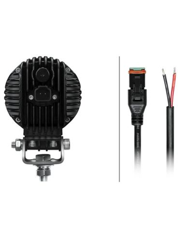 Trasera de Faro de Trabajo LED redondo HELLA R2100 con optica campo ancho 12V-24V 2100lm IP67 1G0 357 109-101 Hella