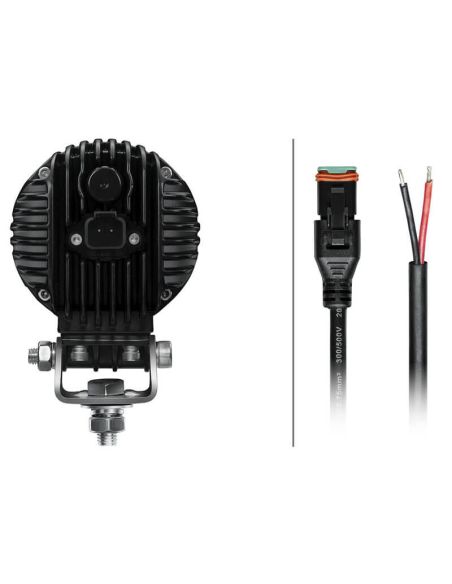 Trasera de Faro de Trabajo LED redondo HELLA R2100 con optica campo ancho 12V-24V 2100lm IP67 1G0 357 109-101 Hella