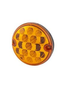 Luz piscante LED redonda para dianteira, lateral ou traseira ECE R6 12V-24V aprovada 2BA 357.028-021