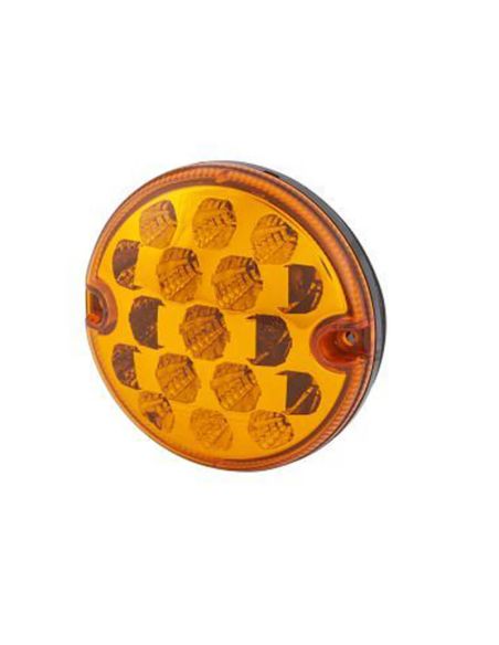 Feu clignotant LED rond pour avant, latéral ou arrière ECE R6 12V-24V Homologué 2BA 357.028-021