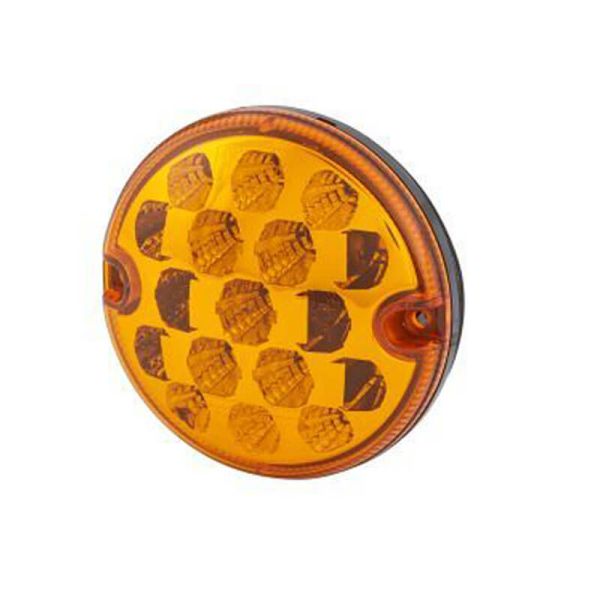 Luz piscante LED redonda para dianteira, lateral ou traseira ECE R6 12V-24V aprovada 2BA 357.028-021