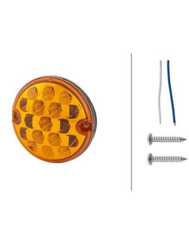 Feu clignotant LED rond pour avant, latéral ou arrière ECE R6 12V-24V Homologué 2BA 357.028-021