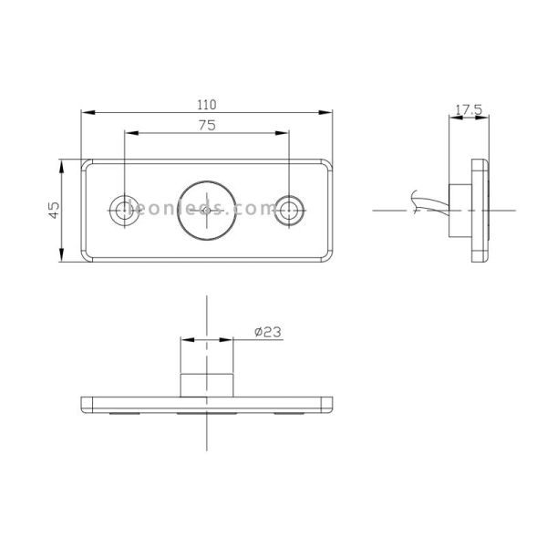 Veilleuse Jauge LED Blanc, Orange, Rouge Fristom MD013 MD-013 Rectangulaire réfléchissant | leonleds
