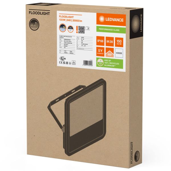 Holofote LED branco para exterior 133W - 200 - 20.000Lm IP66 Ledvance Gen4 FL 200 P 133W 20KLM 4000K