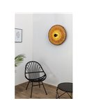Aplique de pared con base negra corta de ratán COSTAS, grande, E27 ø600*70mm