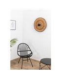 Aplique de pared con base negra corta de ratán COSTAS, grande, E27 ø600*70mm