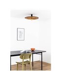 Aplique de pared con base negra corta de ratán COSTAS, grande, E27 ø600*70mm