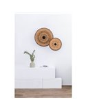 Aplique de pared con base negra corta de ratán COSTAS, grande, E27 ø600*70mm