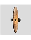 Aplique de pared con base negra corta de ratán COSTAS, grande, E27 ø600*70mm