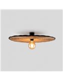 Aplique de pared con base negra corta de ratán COSTAS, grande, E27 ø600*70mm