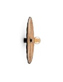 Aplique de pared con base negra corta de ratán COSTAS, grande, E27 ø600*70mm
