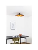 Aplique de pared con base negra corta de ratán COSTAS, grande, E27 ø600*70mm