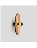 Aplique de pared con base corta negro de ratán COSTAS, pequeño, E27 ø400*70mm