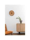 Aplique de pared con base corta negro de ratán COSTAS, pequeño, E27 ø400*70mm