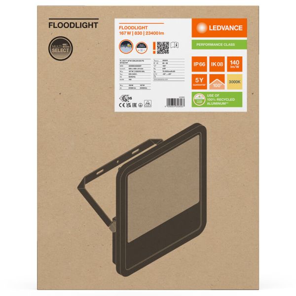 Projecteur LED extérieur blanc 167W -...