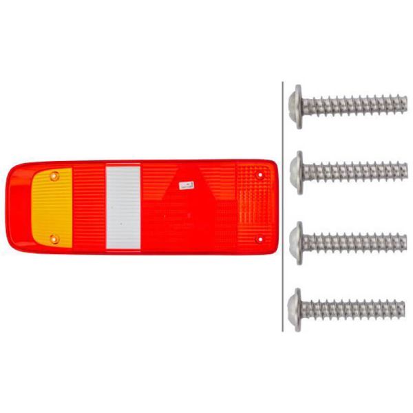 Cabochon de feu arrière pour Krone, KÖGEL, Daf, Doll, Kempf, Mercedes-Benz, Scania, Volvo - Hella