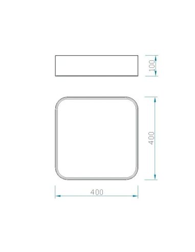 Plafón de Techo LED cuadrado CUMBUCO 40cm blanco 35W 4000K