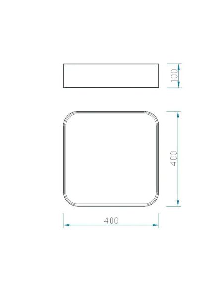 CUMBUCO plafon quadrado LED 40cm branco 35W 4000K