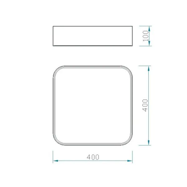 Plafonnier LED carré CUMBUCO 40cm blanc 35W 4000K