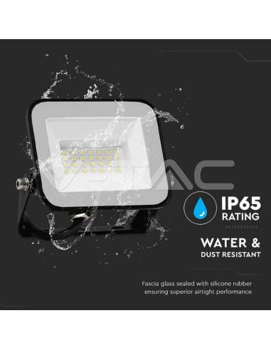 Projecteur LED 20W SMD Puce SAMSUNG PRO-S Corps Noir 6500K | Éclairage extérieur IP65