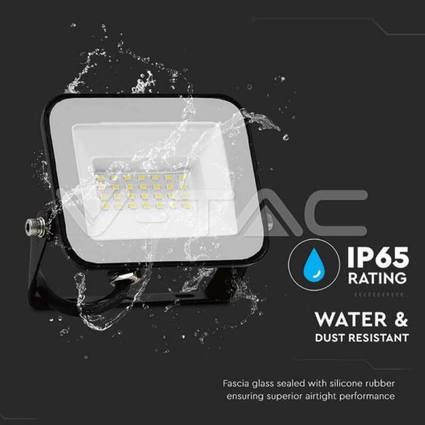 Projetor LED 20W SMD SAMSUNG PRO-S Chip Corpo Preto 6500K | Iluminação externa IP65