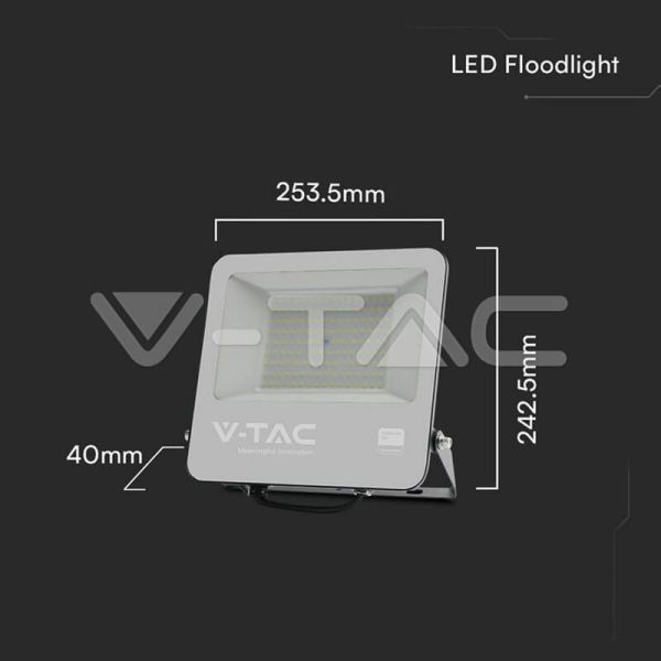 Medidas Proyector LED 100W SMD SAMSUNG con Cristal Esmerilado 1m Cable IP65 | Luz Blanca 6500K