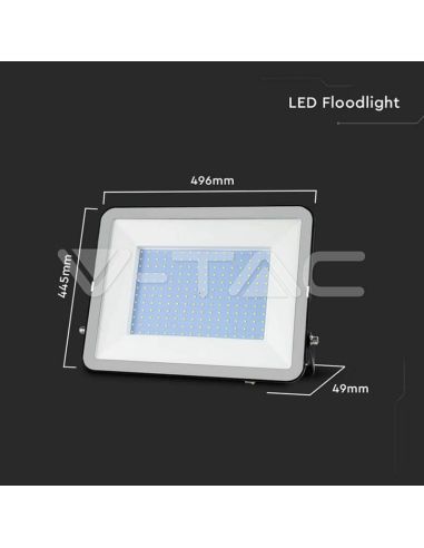 Medidas Proyector LED 300W SMD SAMSUNG PRO-S Cuerpo Negro IP65 | Luz Blanca Fría 6500K