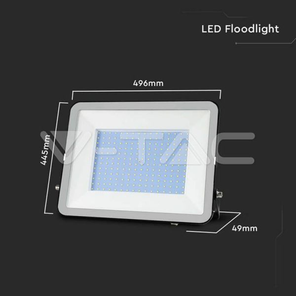 Medidas Projetor LED SMD 300W SAMSUNG PRO-S Corpo Preto IP65 | Luz Branca Fria 6500K