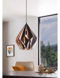 Ambiente Lámpara Colgante CARLTON 1 de Metal Negro y Cobre | Estilo Vintage Moderno Ø 38,5Cm