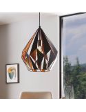 Ambiente detalle Lámpara Colgante CARLTON 1 de Metal Negro y Cobre | Estilo Vintage Moderno Ø 38,5Cm