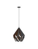 Lámpara Colgante CARLTON 1 de Metal Negro y Cobre | Estilo Vintage Moderno Ø 38,5Cm 49878