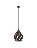 Lámpara Colgante CARLTON 1 de Metal Negro y Cobre | Estilo Vintage Moderno Ø 38,5Cm