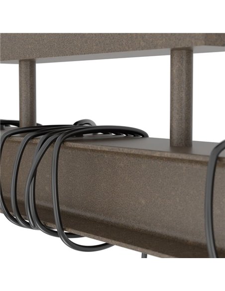 Candeeiro de teto antigo com viga de aço TOWNSHEND 4, 3xE27, estilo industrial castanho