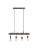 Lámpara colgante viga de acero antiguo TOWNSHEND 4, 4xE27, estilo Industrial marrón