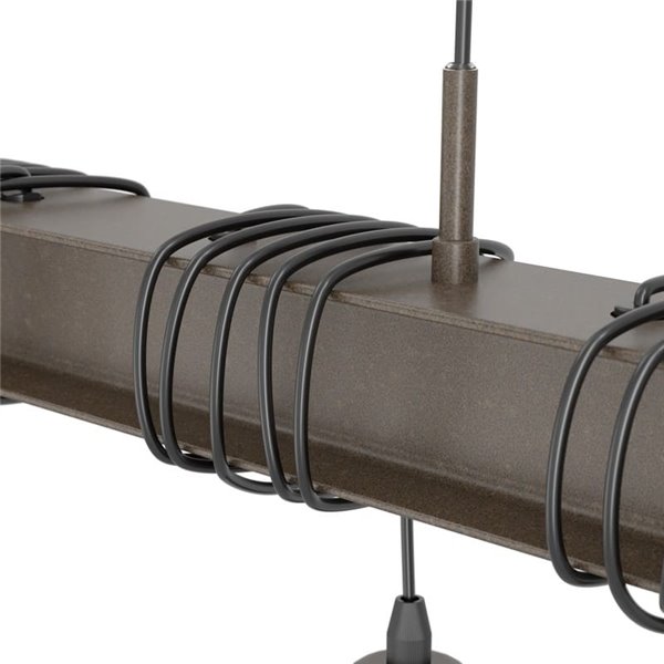 Candeeiro suspenso com viga de aço antigo TOWNSHEND 4, 4xE27, estilo industrial castanho