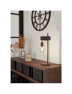 Lámpara de sobremesa de metal TOWNSHEND 4, E27 estilo industrial marrón 2