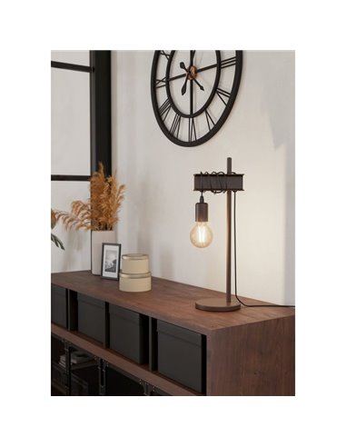 Lampe de table en métal TOWNSHEND 4, E27 style industriel marron